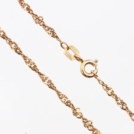 Kedja, längd 45cm, bredd 2,1mm, 18K. Vikt: 3,7 g