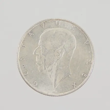 Silvermynt Gustavus V Rex, 2kr, 1638-1938, Silver 835/1000  Vikt: 15 g