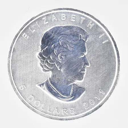 Mynt Elizabeth II 5 dollars 2011 Canada plastfodral fine silver 999/1000 silver Vikt: 31,2 g