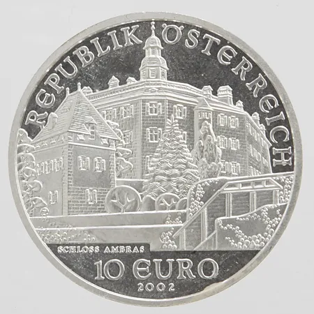 Mynt 10 euro Österrike, 2002, Ø32mm, silver 999/1000 Vikt: 17,2 g
