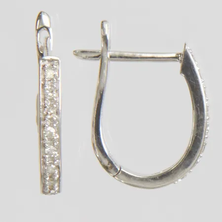 Örhängen med diamanter 16x ca 0,005ct, längd: 12mm, bredd: 2mm, vitguld, GHA, 18K Vikt: 1,7 g