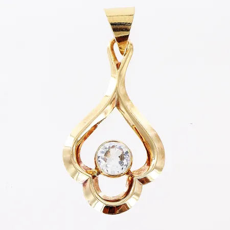 Hänge med sten längd 30mm, bredd 14mm, 18K Vikt: 1 g