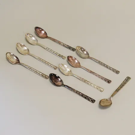 9 kaffeskedar Victoria längd 11cm, Gewe, silver 830/1000 Vikt: 90,3 g