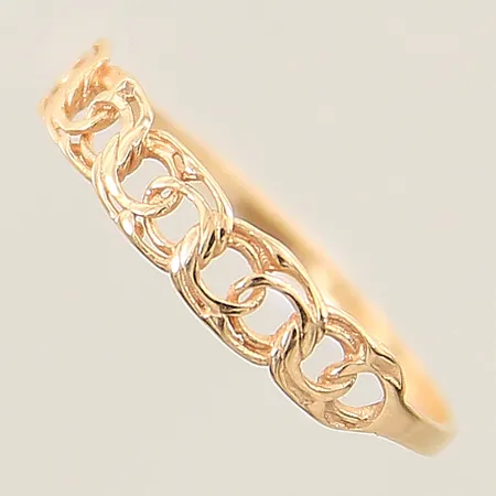 Ring Bismarck stl 17¼ bredd 1,4 - 3,8mm något skev 18K Vikt: 0,8 g