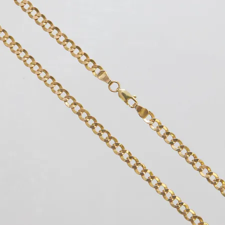 Kedja manglad Pansar, längd: 61,6cm, bredd: 4,5mm, italienska stämplar, 10K Vikt: 7,6 g