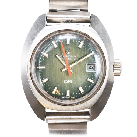 Damur Certina DS automatic, Ø28,8mm, stål, ej funktionstestad, repigt plexiglas, bruksslitage, inga tillbehör. 