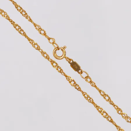 Collier längd 47cm bredd 1mm, 21K Vikt: 2 g