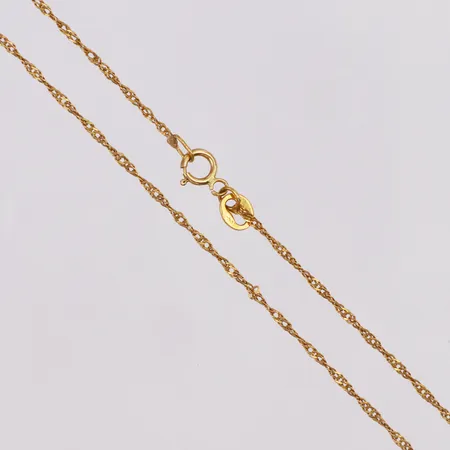 Kedja Singapore längd 47cm, bredd 1,2mm, 21K  Vikt: 1,8 g