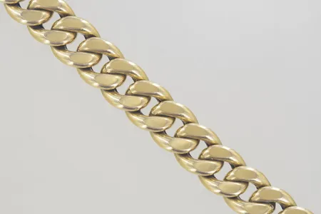 Armband pansar längd 18,5 cm bredd 15 mm små defekter/1 lödd länk 18K   Vikt: 46,3 g