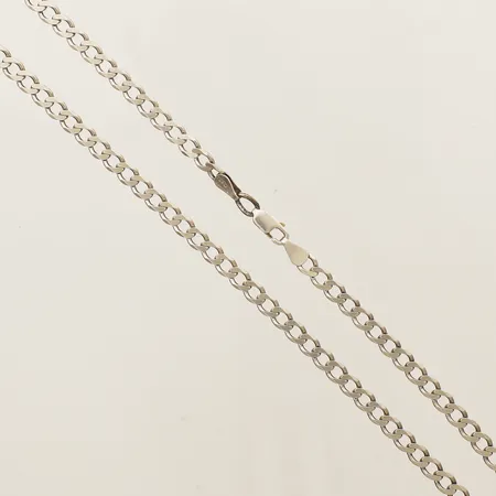 Kedja Pansar facetterad längd 46cm, bredd 4,9mm, något skev låsögla silver 925/1000 Vikt: 13,1 g