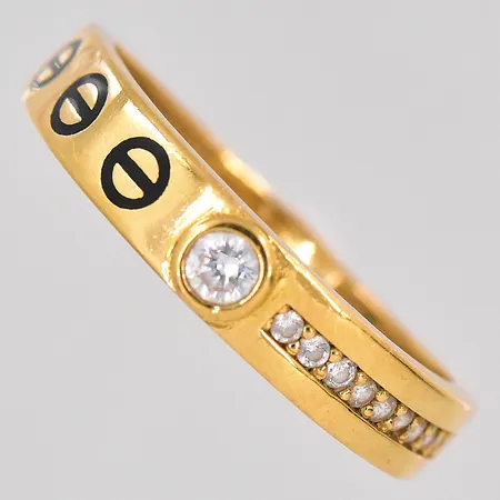 Ring med vita stenar stl 18 21K Vikt: 2,3 g