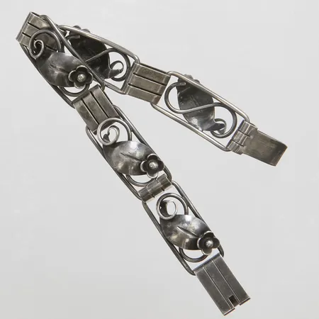 Armband halvstelt längd: 18,8cm, bredd: 12,5mm, Christian Fogh, Danmark, silver 925/1000 Vikt: 22,8 g