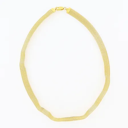 Collier längd 41cm, bredd 8mm, skevheter, 21K Vikt: 13,8 g