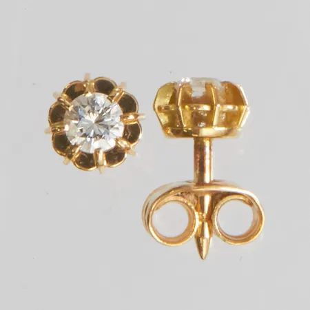 Örhängen med diamanter 2x ca0,12ct, 5,5mm, 18K Vikt: 1,4 g