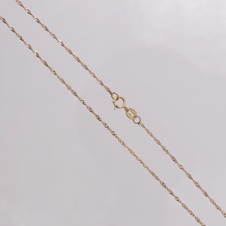 Kedja Singapore längd 40cm, bredd 1,1mm. 18K Vikt: 1 g