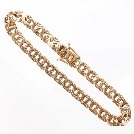 Armband Bismarck, längd 18cm, bredd 6,2mm, 18K. Vikt: 12,4 g