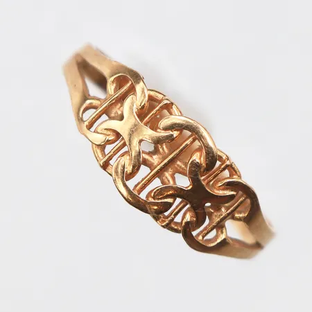 Ring X-länk, stl:16¼, bredd 1,9-5,6mm, 18K. Vikt: 1,6 g