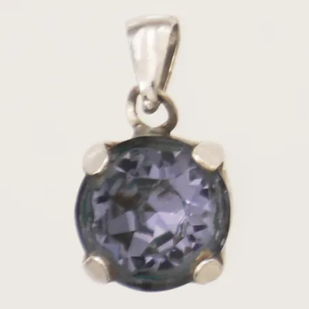 Hänge med blå sten Ø8,3mm ostämplad silver Vikt: 0,9 g