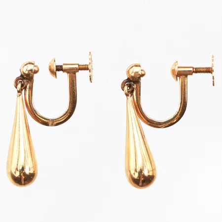 Örhängen med droppe, längd 20,6mm, bredd 1-5,4mm, snurrlås, 18K. Vikt: 1,9 g