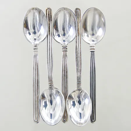5 Espressoskedar 8,5cm silver 835/1000 Vikt: 45,2 g