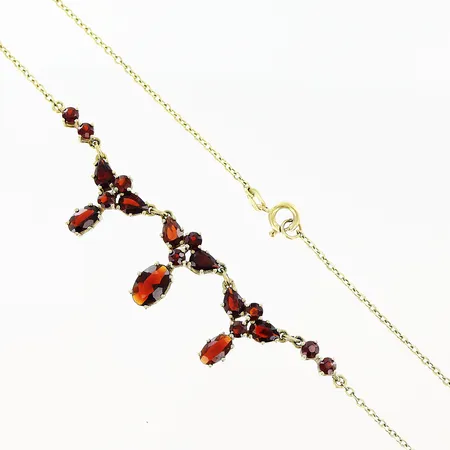 Collier med granater längd 41cm, bredd 1-15mm, 8K Vikt: 7,3 g