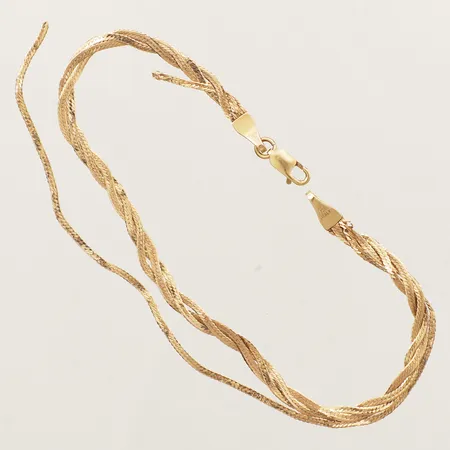 Armband flätat längd 18cm defekt 18K  Vikt: 2,7 g