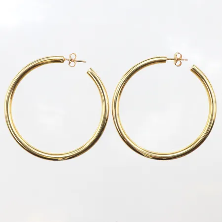 Örhängen runda, Ø51mm, bredd 4mm, 18K. Vikt: 16,5 g