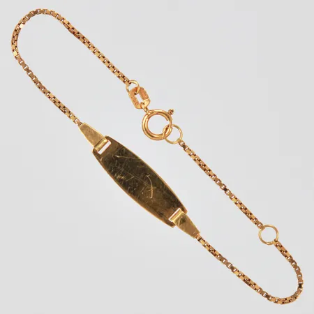 Armband Venezia med namnbricka GFAB längd 12/14,3cm bredd 1-6mm personlig gravyr, 18K Vikt: 1,8 g