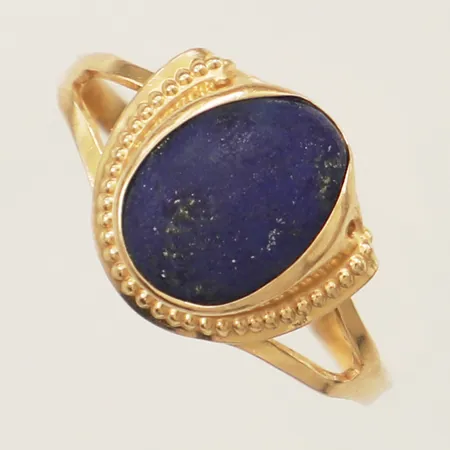 Ring med Lapis lazuli, defekt 18K Vikt: 1,5 g