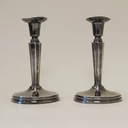 Ljusstakar Markströms Uppsala höjd 15cm, fylld botten, bruttovikt 454,8g, silver 830/1000
