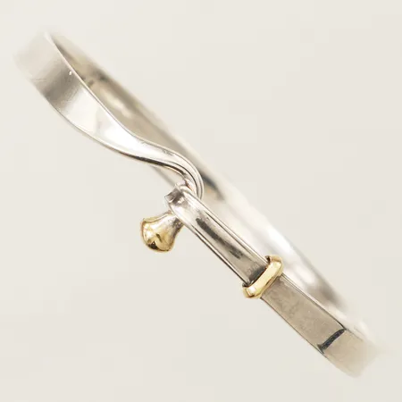 Armband stelt öppningsbart Georg Jensen Vivianna Torun Bülow-Hübe, modell 204, stl S, innermått ca 16cm, bredd: 4-6mm, förgyllda detaljer silver 925/1000 Vikt: 15,3 g