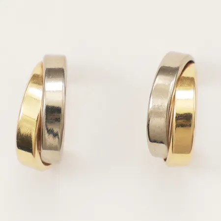 Ett par örhängen tvåfärgade, Ø12,8mm bredd 5,9mm 18K Vikt: 1,3 g