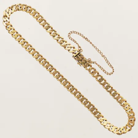 Armband Pansar längd ca 19cm, bredd 4mm, säkerhetskedja, gravyr på låset, 18K Vikt: 7,8 g