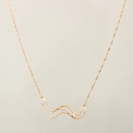 Collier med vita stenar GHA längd: 45cm, bredd 1,1-5,7mm 18K Vikt: 2,8 g