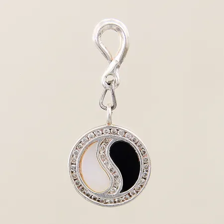 Hänge Yin och Yang med vita stenar och pärlemo Thomas Sabo 34x15mm emaljdetaljer silver 925/1000 Vikt: 2,5 g