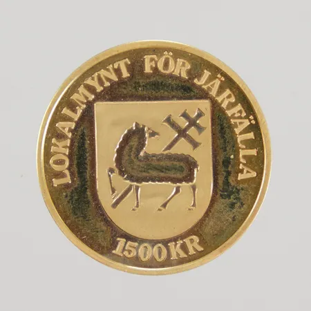 Mynt Görvälns Slott - Jakobsberg, Lokalmynt för Järfälla, 1500kr ca Ø27mm, Scand Craft Ädla Metaller AB, Trelleborg, 18K, Vikt: 10,1 g