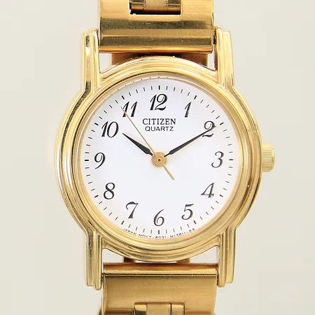 Damur Citizen stål/doublé quartz referensnr: 6031-S018170RC serienr: 900140 dubbelviklås i rostfritt stål/doublé ej original inga tillbehör