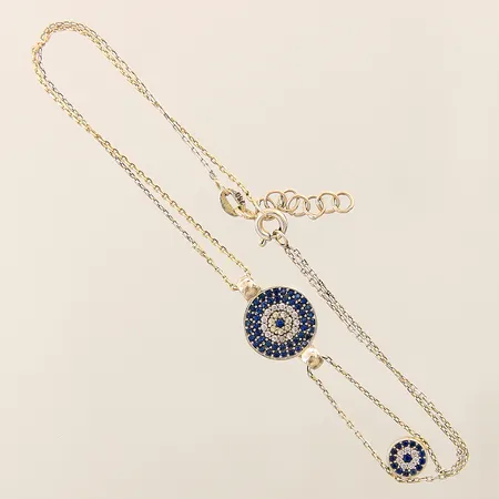 Armband med stenar ca 18,5cm, skadad,18K Vikt: 3,3 g
