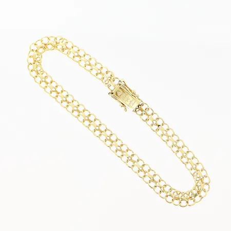 Armband X-länk längd 18,5cm, bredd 5,5mm, mindre skevheter, 18K Vikt: 5,9 g