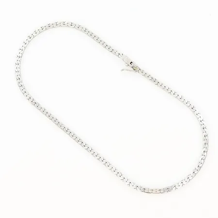 Collier halvstelt längd 40cm, bredd 4mm, silver 925/1000 Vikt: 17 g