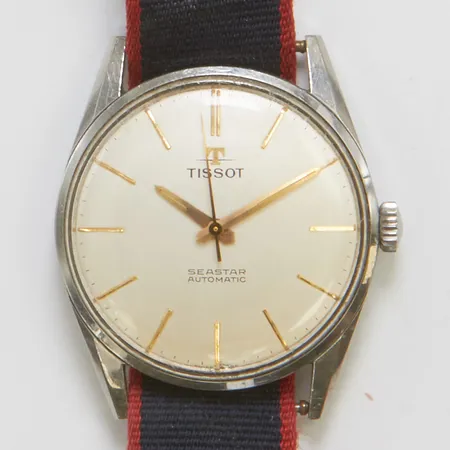 Armbamndsur Tissot Seastar Ø35mm, automatisk, stål, repigt plexiglas, tygband. 