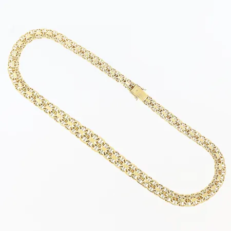 Collier doserad X-länk med stav, längd 42cm, bredd 7-10,5mm, 18K Vikt: 33,3 g