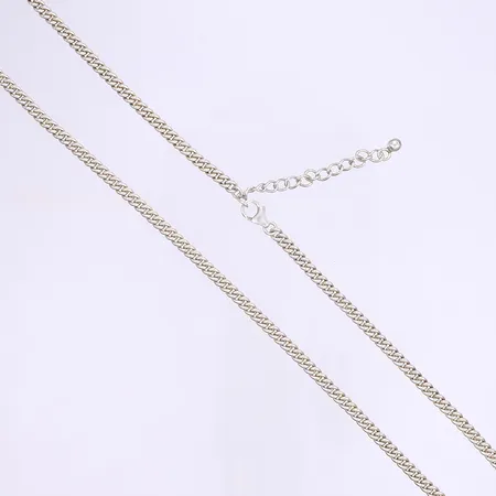 Halskedja pansar justerbar längd 50-55cm bredd 4mm 925/1000 silver Vikt: 21,6 g