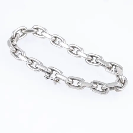 Armband flackslipad Ankarlänk längd 20,5cm bredd 7,8mm, silver 41,5g.