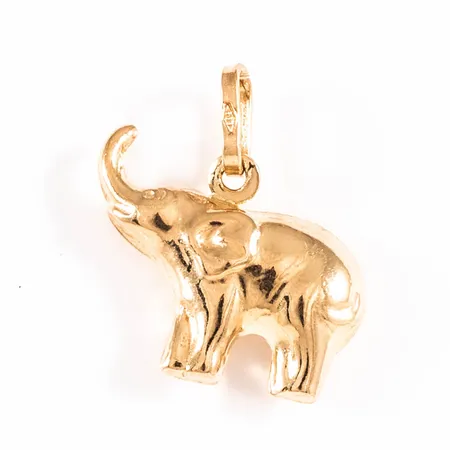 Hänge elefant bredd 15,5mm längd inkl ögla 17mm, 14K 0,9g.  