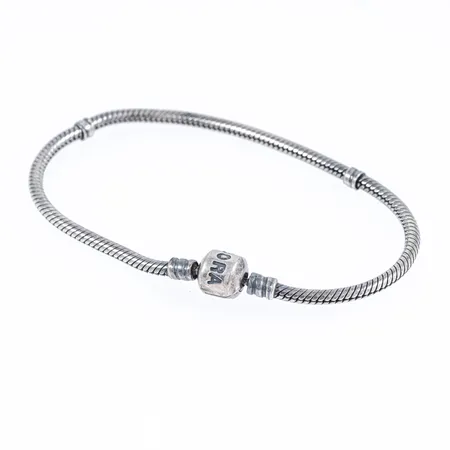 Armband Pandora längd 20cm bredd 3mm, silver 925/1000 13,9g.