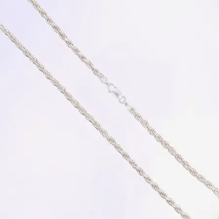 Halskedja cordell 50cm bredd 4mm tillv. Guldfynd 925/1000 silver Vikt: 29,8 g