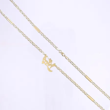 Halscollier 53,5cm bredd 3-14mm 14K Vikt: 7,7 g