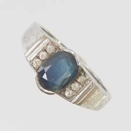 Ring med safir komposit stl:17½ 925/1000 Silver 4,1g.