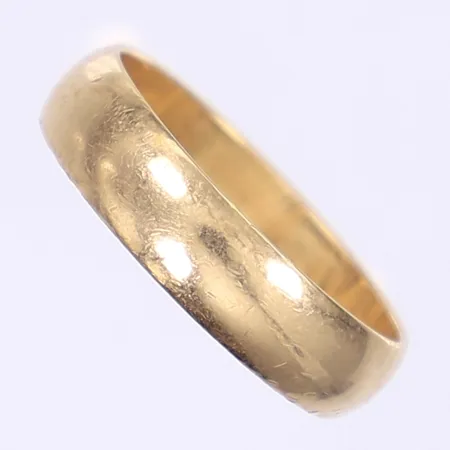 Ring slät stl:18½ bredd 5mm tillv. Schalins, gravyr, 18K Vikt: 4 g